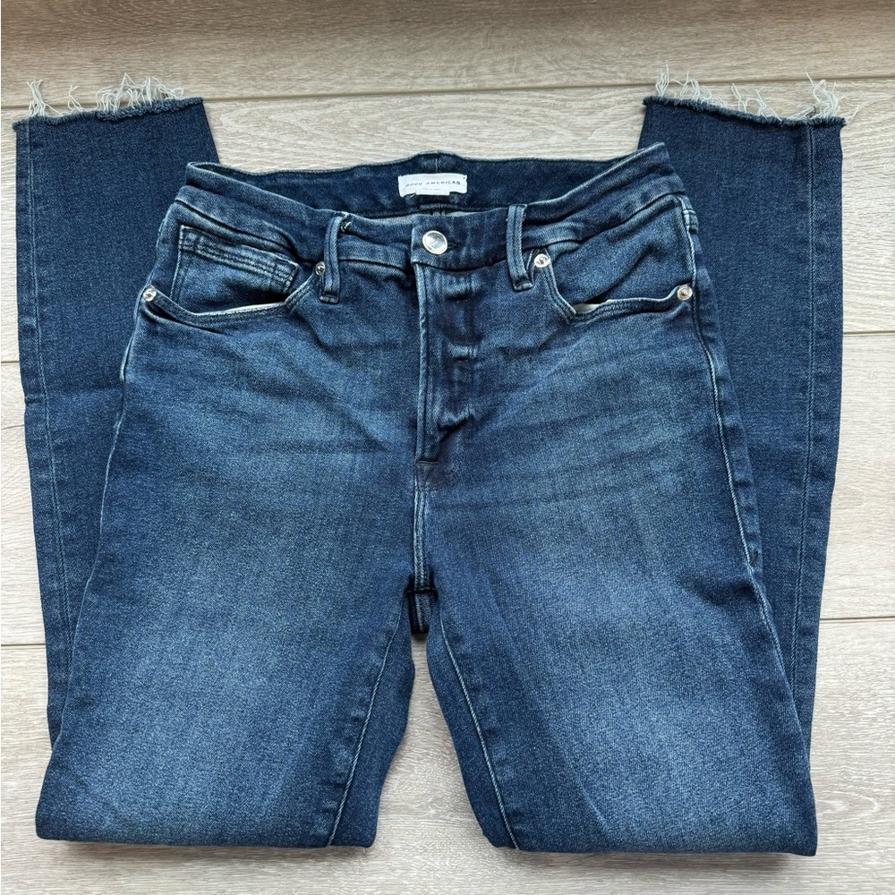 Good American Dark Blue Ankle Jeans
